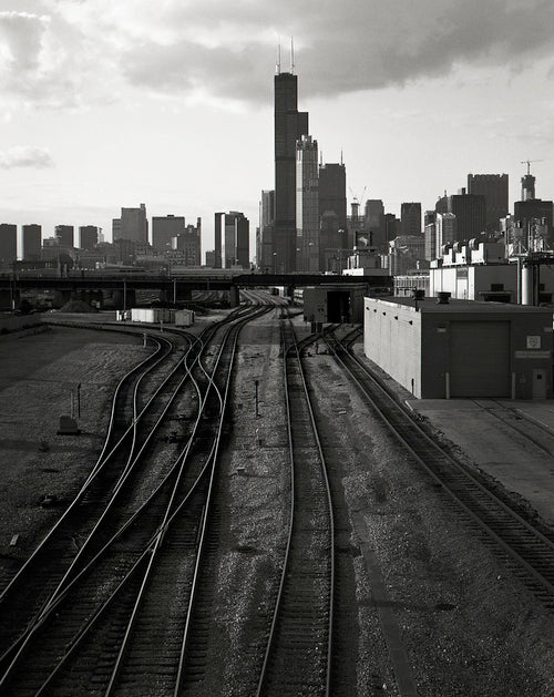 Adam Frint: Chicago Illinois 18th Street Tracks Overlooking Chicago Skyline