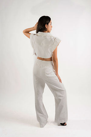 DENIM VEST JACKET AND PANTS SET - STRETCH