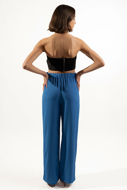 PLEATED LONG ELASTIC WAIST PANTS