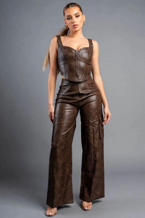 TIE DYE BUSTIER & CARGO PANTS SET