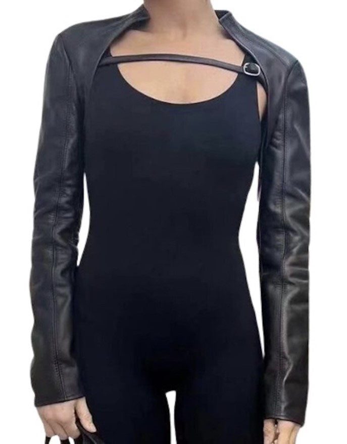 CROPPED LEATHER BOLERO